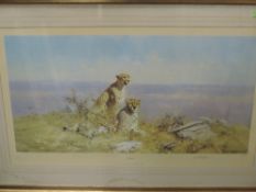 A Ltd Ed print after David Shepherd Serengeti signed and num 205/850 48 x 82cm plus frame and