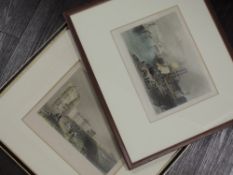 Two engravings, Workington and Blackpool C19th, each approx 15 x 20cm, and four engravings, Lakes