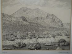A pen and ink sketch, Alfred Wainwright, Oreval, (Scotland), signed, 15 x 20cm, plus frame and