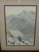 A watercolour, attributed to Henry Proctor, Dow Crag and Goats Water, dated 1983 and attibuted