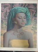 A print, after Vladamir Tretchikoff, Balinese Girl, 60 x 50cm, plus frame