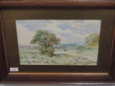 A watercolour, RN, country landscape, initialled, and dated 1873, 20 x 33cm, plus frame and glazed