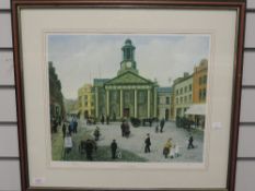 A Ltd Ed print, after Tom Dodson, The Old Town Hall, num 37/850, 36 x 42cm, plus frame and glazed