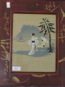 A print Japanese geishas, early C20th, 25 x 19cm, plus frame and glazed