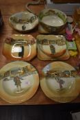 A selection of Royal Dolton display bowls in the Dickens ware or series ware design