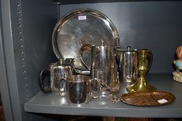 An art deco design part tea set with circular tray and similar coffee pot