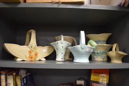A selection of art deco and similar ceramics including Falcon ware and Hilstonia