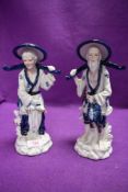 A pair of porcelain figure studies of fishermen