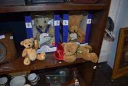 Two Hamleys Heritage Bears, William and Henry, both boxed along with a Harrods Bear and a