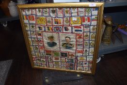 A selection of silk cigarette cards navy and military related glazed and framed