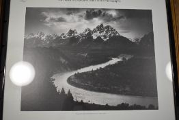 A photographic print after Ansel Adams depicting Snake river Wyoming