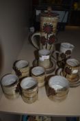 A part studio pottery coffee service by Briglin pottery