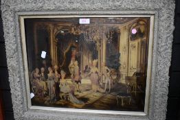 A late Victorian crystoleum depicting Georgian ball room dance