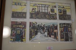 A French cartoon style print titled La Boheme