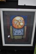 An original mixed media on paper by Ricardo Ponce approx 20cm by 30cm dated 95