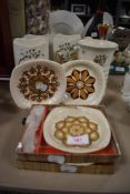 A selection of mid century ceramics including Palissy and Crown Ducal