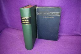 Two library book volumes including The Other Side of Death and History of Charicature & Grotesque