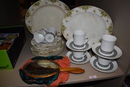 A selection of ceramics including Elizabethan Calypso and Crown Clarence plates
