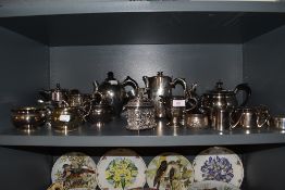 A good selection of fine silver plated table tea and similar wares including fine art deco casket