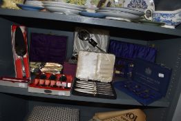 A selection of table ware cutlery and flatware including many cased sets and Mappin and Webb