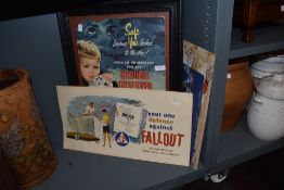 A selection of civil defence and nuclear propaganda posters and ephemera