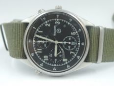 A Seiko second generation pilot's style wrist watch model: 7T27- 7A20, no: 534210 having an Arabic