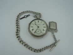 A silver key wound pocket watch by Lancashire Watch Co Ltd, no: 279234, having Roman numeral dial