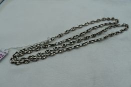 A silver puffed mariner link (Gucci style) chain, approx 35' & 56.6g