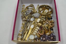 A selection of costume jewellery including wrist watches, pendants, earrings, rings etc (including 2