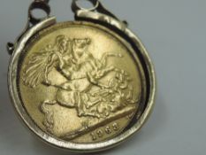 A 1963 gold sovereign in a removable 9ct gold pendant mount, approx 9.2g