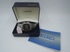 A gent's 1970's Seiko Sports 100 chronograph A229 5060 quartz wrist watch in unused condition, still