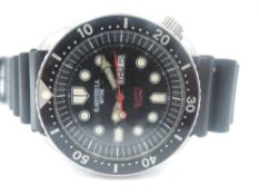 A gent's Blandford SA Neptune quartz diving wrist watch having baton and dot numeral dial and date