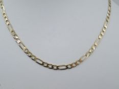 A 9ct gold figaro chain, approx 18' & 21.3g
