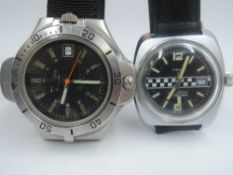 A gent's Timex 1970's Rally style wind up wrist watch having Arabic numeral and baton dial to