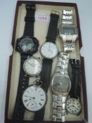A small selection of wrist watches including a Bulova Accutron no: 3-67992, and an HM silver key