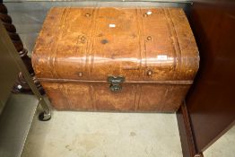 A vintage metal travel trunk, having scumbled effect finish, width approx. 64cm