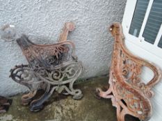 An ornatley cast three sectioned Victorian bench