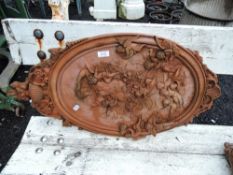 A well cast terracotta wall plaque in a renaissance style
