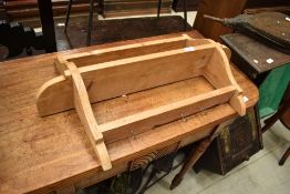 A rustic pine wall shelf, width approx. 70cm