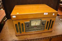 A reproduction gramophone having LP cassette and radio options