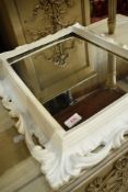 A scroll frame wall mirror, over painted , approx 55 x 45cm