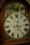 A 19th Century mahogany long cased clock having painted dial , named for John Blaylock, Carlisle,
