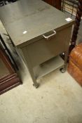 A vintage gun metal trolley, previously for filing but could be repurposed, key supplied