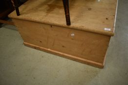 A stripped pine blanket box, approx dimensions 90 x 55 x 43cm