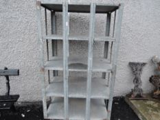 A vintage metal plant or similar trolley