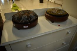 Two Victorian beadwork footstools