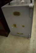 A William Giles and Co Cast Safe, dimensions approx 51 x 56 x 76cm, one key supplied