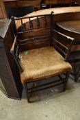 A Victorian stained frame spindle back armchair