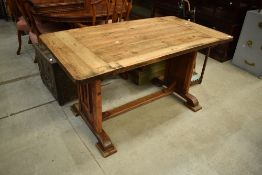 A rustic French style kitchen table , approx. 141 x 75cm