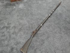 A possible 19th century Indian Long Gun (af), overall length 167cm